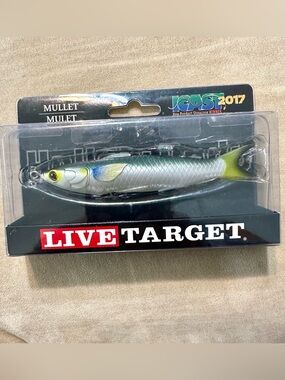 LiveTarget Mullet Topwater Lure Silver 4.5" NIB